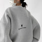 Women's Embroidered Compound Round Neck Sweatshirt Women Loose