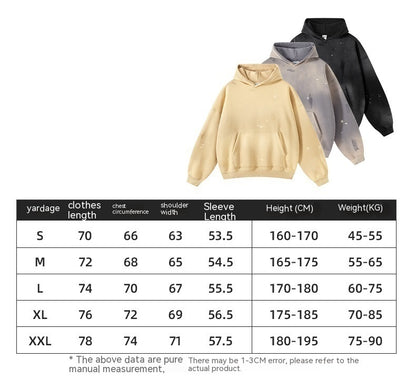 Splash-ink Washed Damaged Thickened Hoodie Sweater For Men And Women