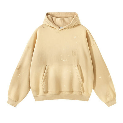 Splash-ink Washed Damaged Thickened Hoodie Sweater For Men And Women