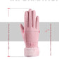 Fleece Lined Padded Warm Keeping Cute Suede Riding Gloves