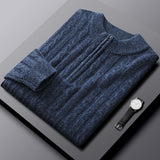 Men's Cashmere Sweater Zipper Collar Warm Sweater Thickened
