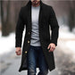 Winter Lapel Trench Coat Fashion Pocket Single Breasted Jacket Outerwear Casual Solid Color Men's Clothing