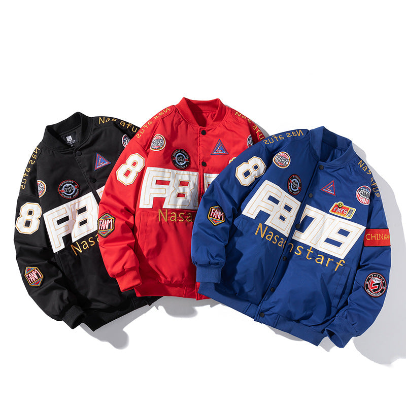 Autumn Winter Couple American Motorcycle Baseball Uniform