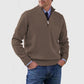 Men's Stand Collar Zipper Sweater Winter Fashion Solid Color Long Sleeve Knitted Top Clothing