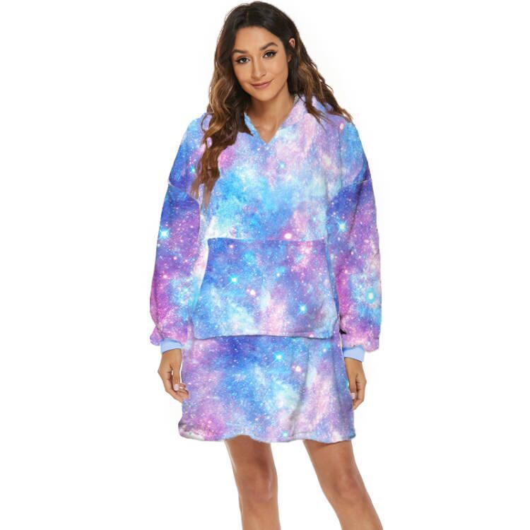 Cartoon Fruit Printed Lazy Blanket Hooded