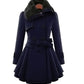 Women's Slim Mid-length Woolen Coat With Belt Thickened Double-breasted Padded Windbreaker Coat