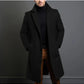 Winter Lapel Trench Coat Fashion Pocket Single Breasted Jacket Outerwear Casual Solid Color Men's Clothing
