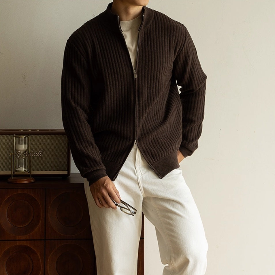 Zipper Cardigan Men's Casual Sweater Coat