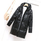 Women's Mid-length Leather Jacket Warm Cotton-padded
