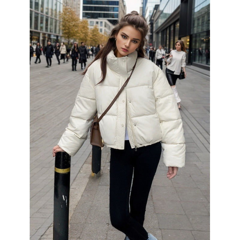 European And American Winter Disposable Leather Cotton-padded Jacket