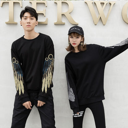 Long Sleeve Sweatshirt With Embroidered Wings