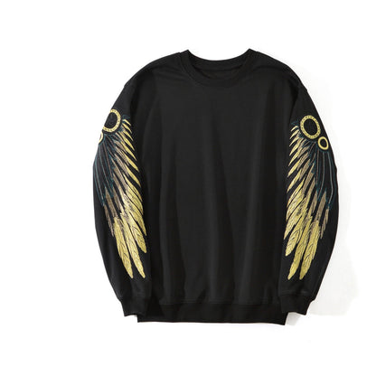 Long Sleeve Sweatshirt With Embroidered Wings