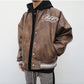 Leather Embroidered Loose Baseball Jacket