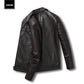 Men's Motorcycle Leather Jacket Slim Lapel Casual Leather Jacket