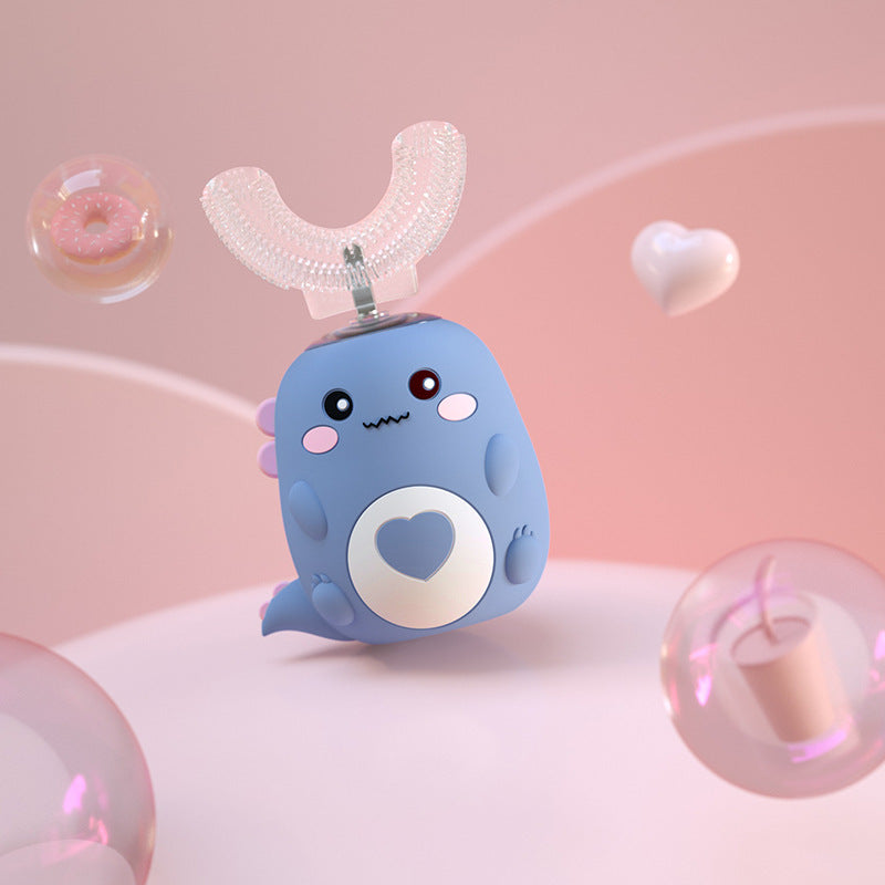 Children'S Electric Toothbrush Food Grade Silicone Oral 360 Degree Automatic Usb Charging Smart Children'S Toothbrush U-Shaped