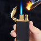 Creative Blue Flame Lighter Dolphin Dragon Tiger Double Fire Metal Winproof Lighter Inflatable Lighter