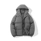 Men's Hoodie Coat Winter Fashion Solid ZIp-up Thickened Cotton-padded Jacket Casual Warm Outwear Top Clothing