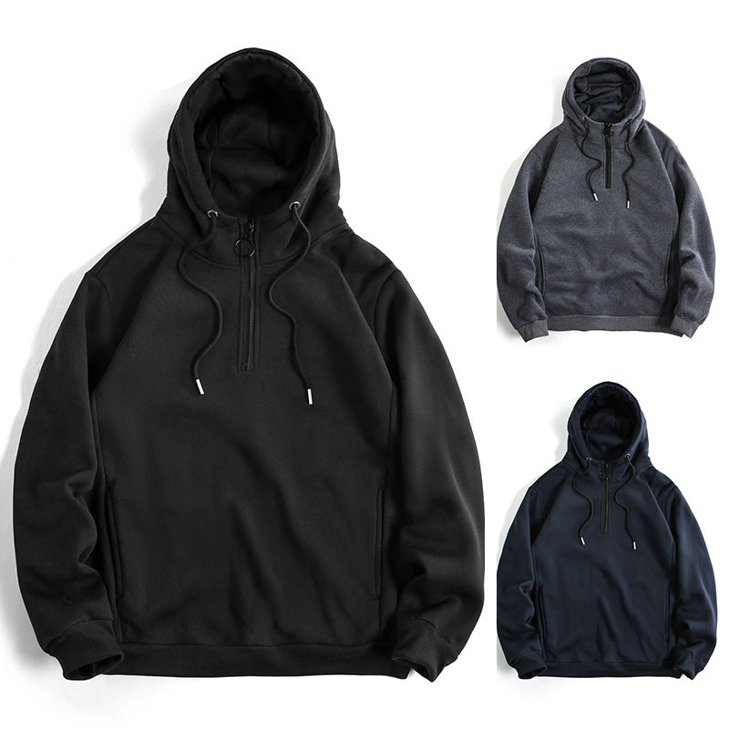 Men's Loose Casual Solid Color Hoodie
