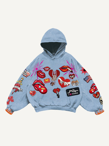 Fashion Casual Printed Polyester Sweater