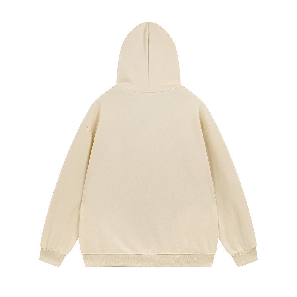 Inkjet Letters Embroidered Brushed Sweatshirt Heavy