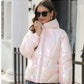 New Fashion Shiny Surface Cotton Cloth Hooded Puffer Jacket Coat