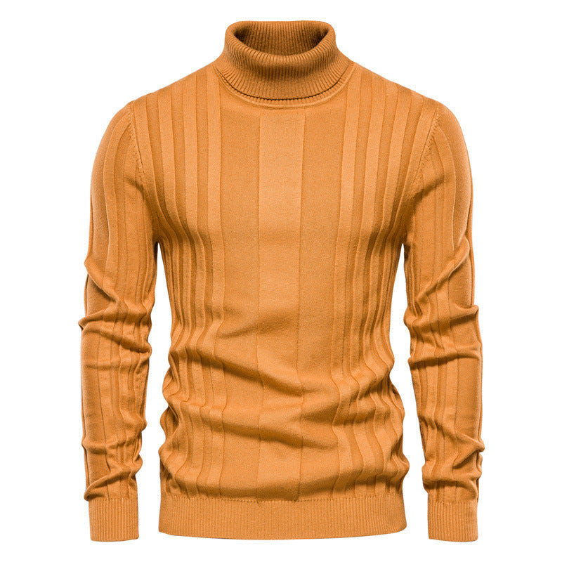 Men's Turtleneck Sweater Casual Knit Solid Color Pullover