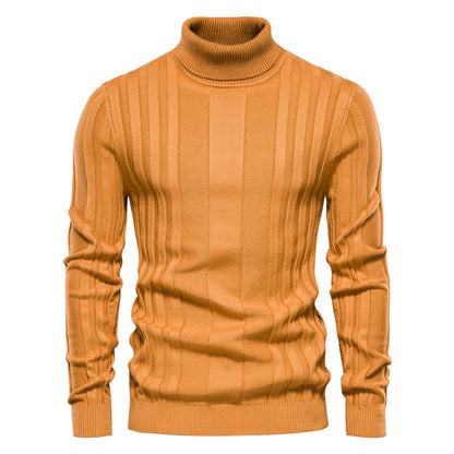 Men's Turtleneck Sweater Casual Knit Solid Color Pullover