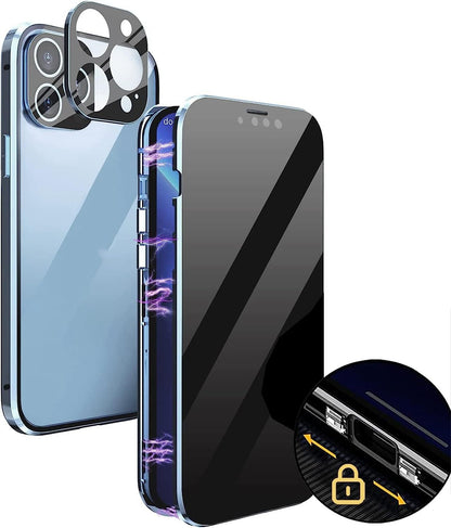 Magneto Phone Case With Double-sided Glass, Anti-peep, Full Coverage