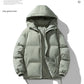 Men's Hoodie Coat Winter Fashion Solid ZIp-up Thickened Cotton-padded Jacket Casual Warm Outwear Top Clothing