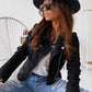 Zip-up Lapel Jacket With Pockets Ins Fashion Long Sleeve Short Tops Women's Clothing