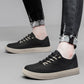 Men's Round Head Cowhide Surface Breathable Casual Skateboard Shoes