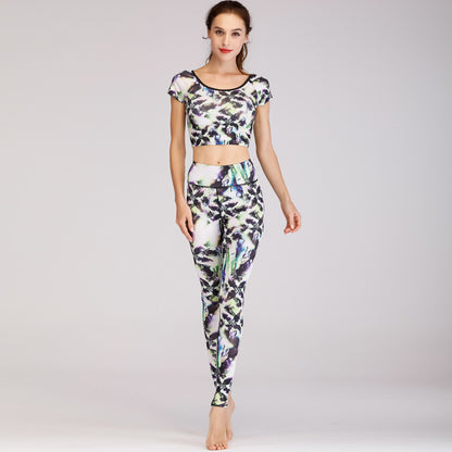 Fashion printed yoga clothes suit women