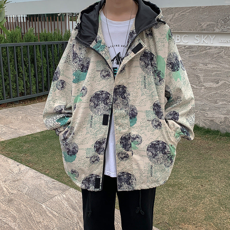 Tide Brand Printed Jacket Ruffian Handsome Fried Street Coat