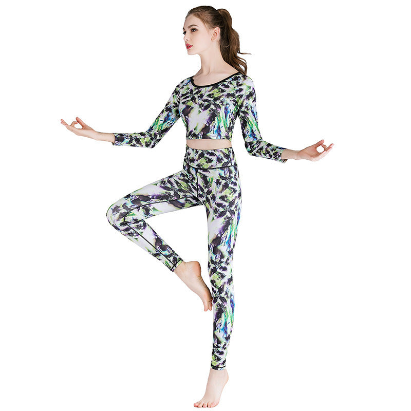 Fashion printed yoga clothes suit women