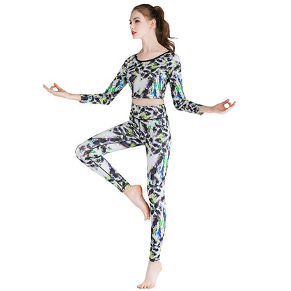 Fashion printed yoga clothes suit women