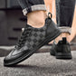 Fashion Low Top Plaid Cowhide Flat Casual Shoes
