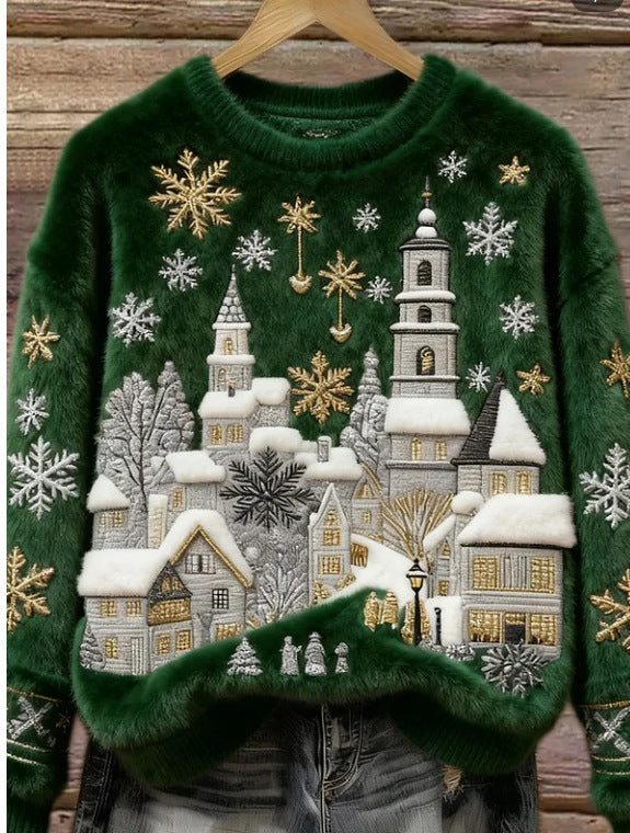 Christmas Retro Green Unisex Sweater
