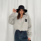 Women's Vintage Embroidered Letters Personalized Lapel Long Sleeve Sweatshirt