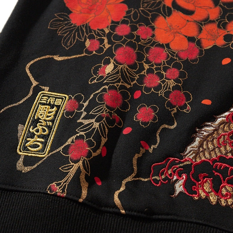 Embroidered Japanese Heavy Industry Embroidered Men's Hoodie