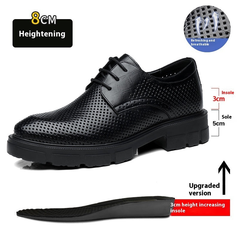 Men's Height Increasing Leather Shoes 10cm Thick Bottom Business Formal Wear