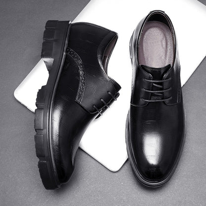 Men's Height Increasing Leather Shoes 10cm Thick Bottom Business Formal Wear