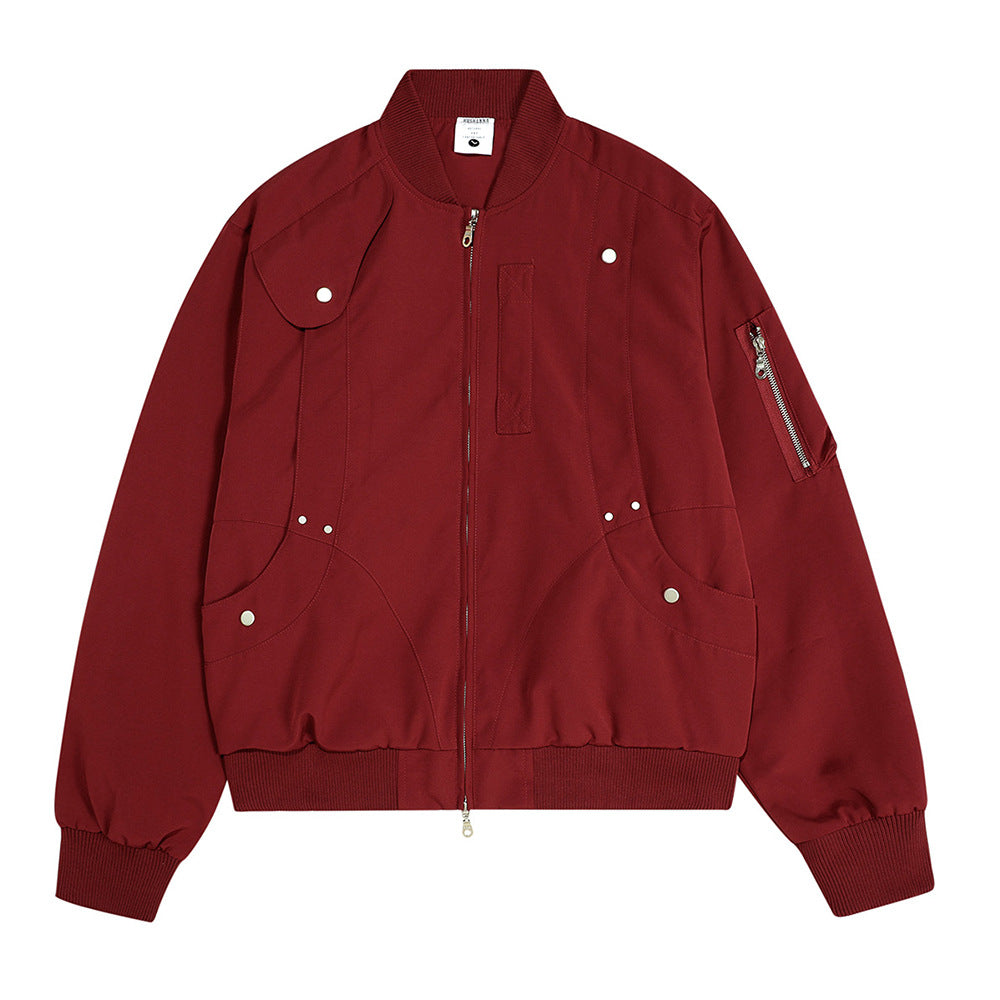 Baseball Uniform Men's High Street Design Pocket Decoration