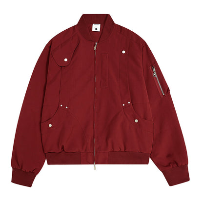 Baseball Uniform Men's High Street Design Pocket Decoration