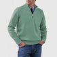 Men's Stand Collar Zipper Sweater Winter Fashion Solid Color Long Sleeve Knitted Top Clothing
