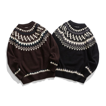Autumn Winter Japanese Round Neck College Style Loose Sweater