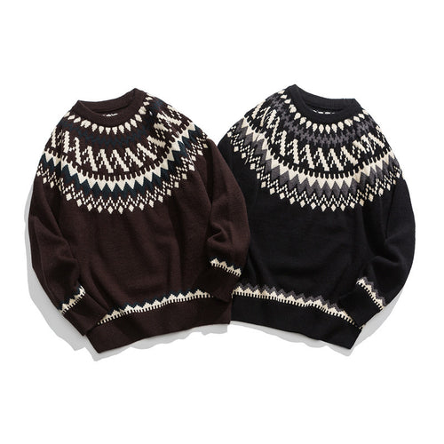 Autumn Winter Japanese Round Neck College Style Loose Sweater