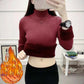 Fleece Turtle Neck Sweater Winter Warm Elegant Thick Knitted Pullover Tops Women's Clothing