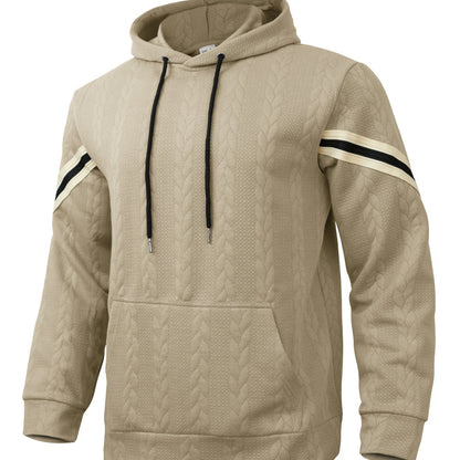 Jacquard-woven Thermal Outdoor Sports Trendy Hooded Hoodie For Men