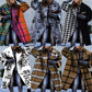 Women's Color Matching Plaid Long-sleeved Coat