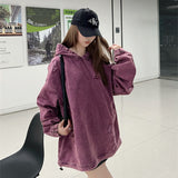 Punk Waste Soil Washed And Worn Worn Hooded Pullover Denim Hoodie